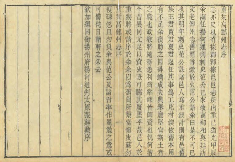 江苏省扬州市《嘉庆高邮州志》十二卷 杨宜仑修 PDF高清电子版影印本下载插图1 江苏省扬州市《嘉庆高邮州志》十二卷 杨宜仑修 PDF高清电子版影印本下载插图1